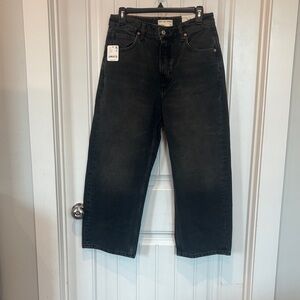 Free People women’s black barrel jeans